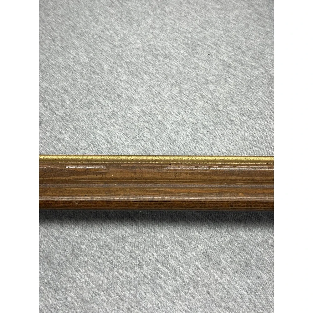 Wood Picture Photo Frame Brown Gold Trim 11x14 Wall Hanging Decor Rustic